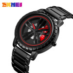 SKMEI Mens Watches Top Brand Luxury Car Wheel Rotating Dial Creative Watches Waterproof Quartz Man Wrist Watch Relogio Masculino