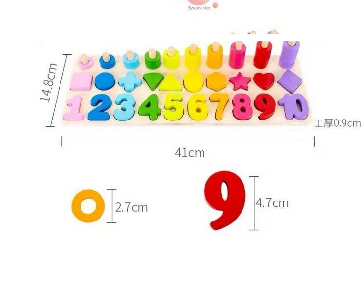 Wooden Number Puzzle Sorting Montessori Toys for Toddlers - Shape - Baby Toys