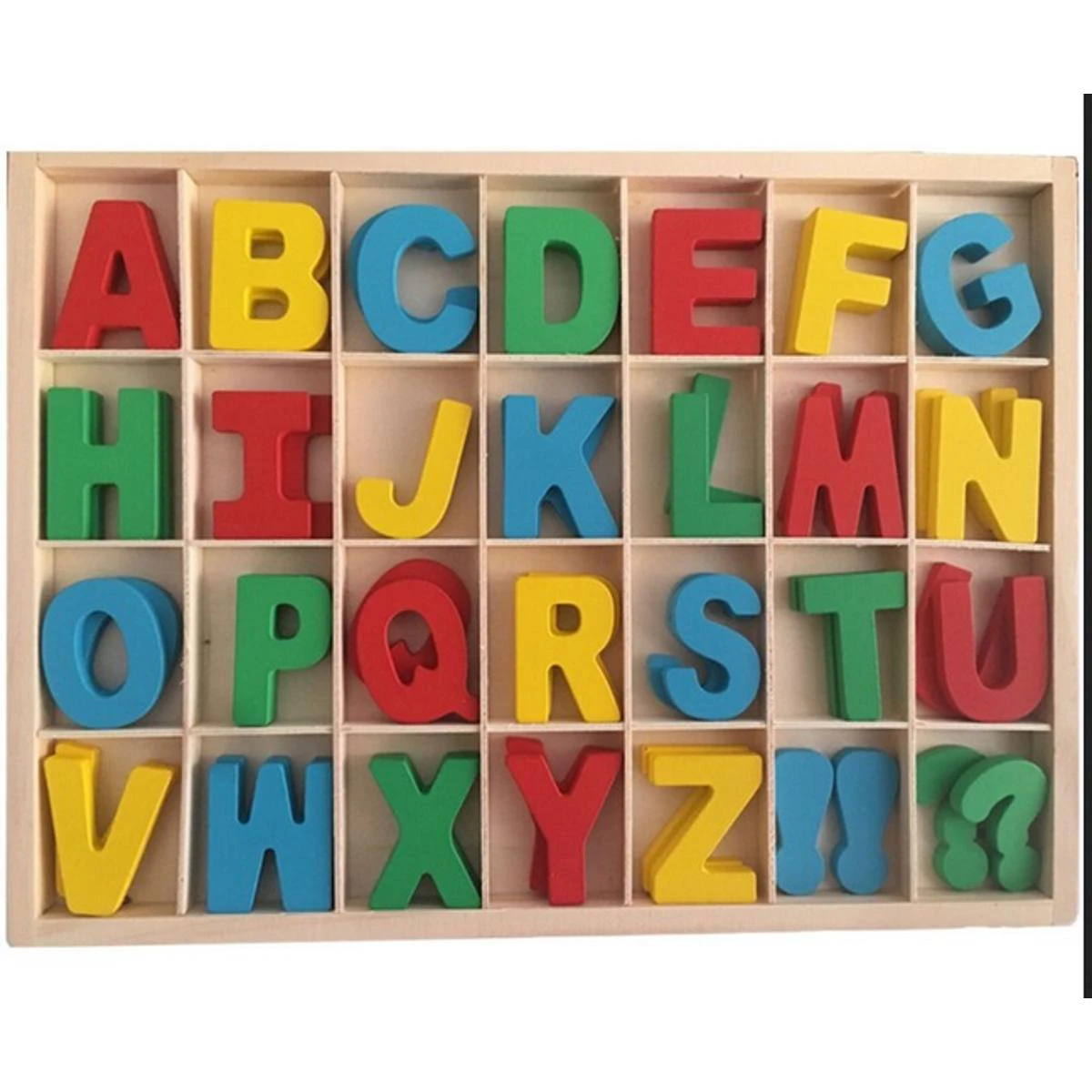 Montessori Wooden Letter Numbers Boxed Creative Educational DIY Craft Decoration Kids Education Toys Gift Colorful