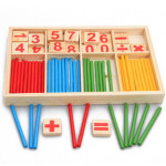 52 Spindles Wooden Counting Game Mathematics Material Toy Educational Toy