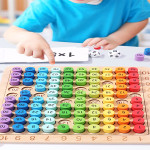 Wood Match Multiplication Toy, 3 in 1 Children Multiplication Board for Home