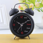 Twin Bell Alarm Clock-Black - Wall Clock