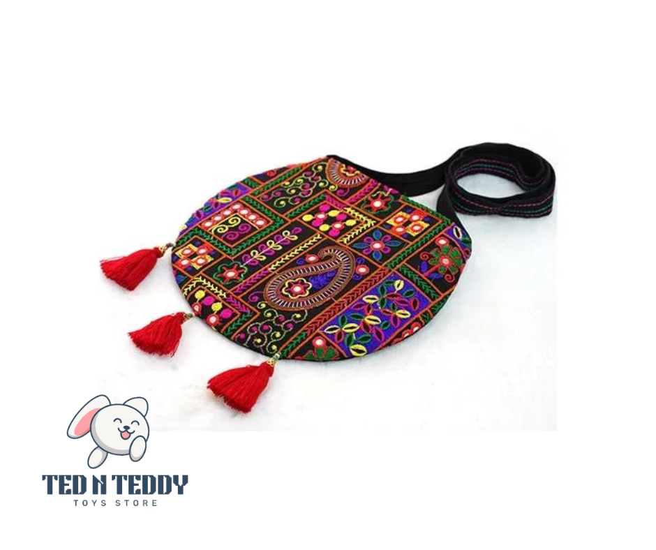 Cotton Jaipuri Handmade Elephant Printed Hand Bag For Women - Multicolor