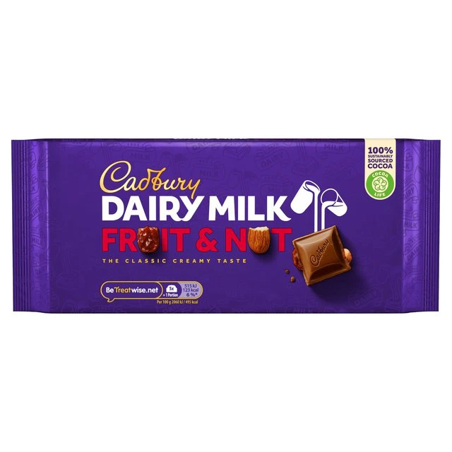 Cadbury Dairy Milk Fruit & Nut Chocolate Bar 180g