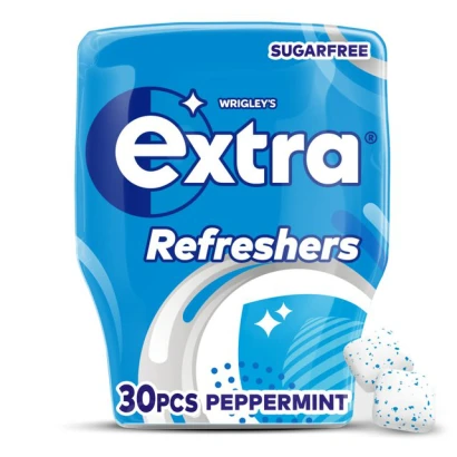 Extra Refreshers Peppermint Sugarfree Chewing Gum Bottle 30 Pieces 67g