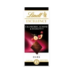 Lindt Cranberry Almond & Hazelnut Dark Chocolate Bar 100G