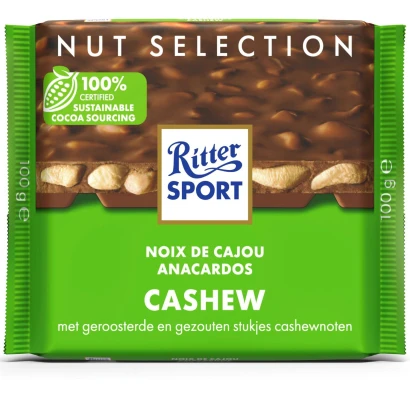 Ritter Sport Milk Chocolate with  Cashew 100g