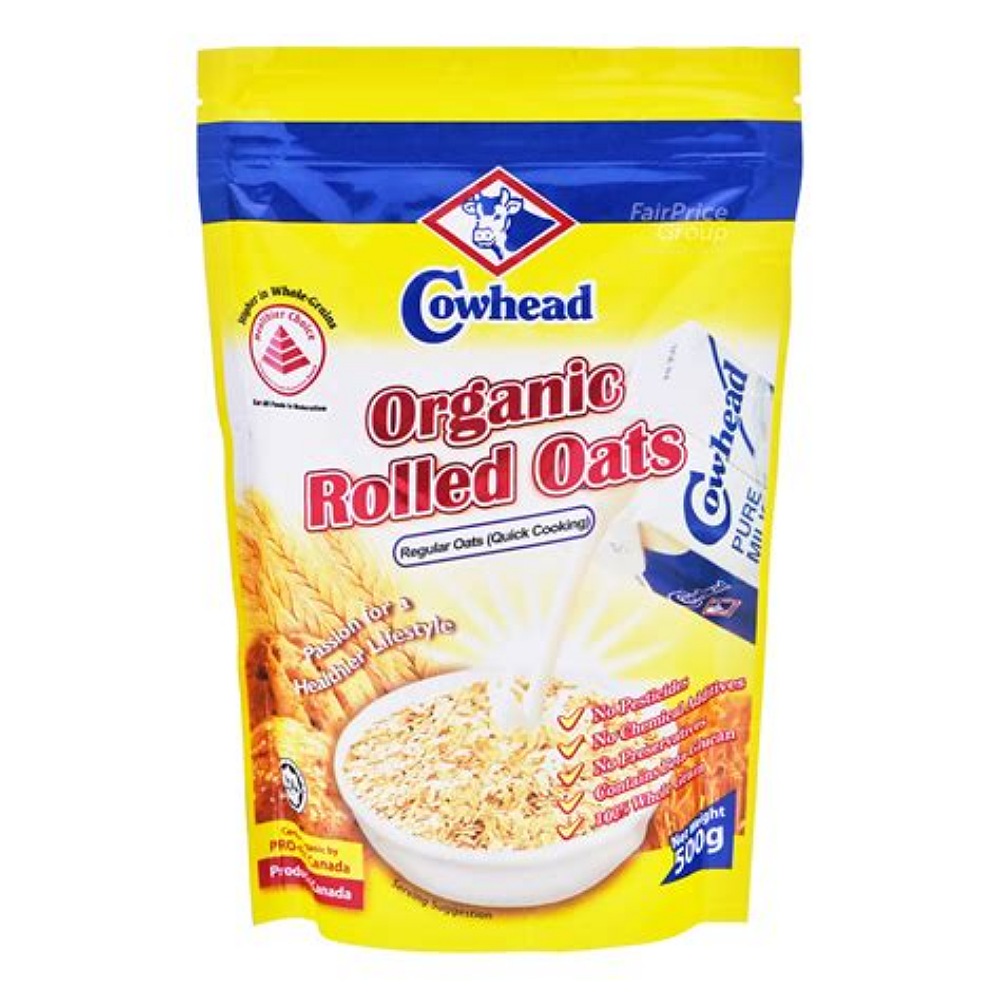 Cowhead Organic Rolled Oats Quick Cooking 500g