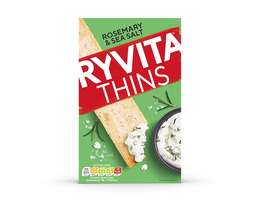 Ryvita Thins Rosemary & Sea Salt Snack 125g