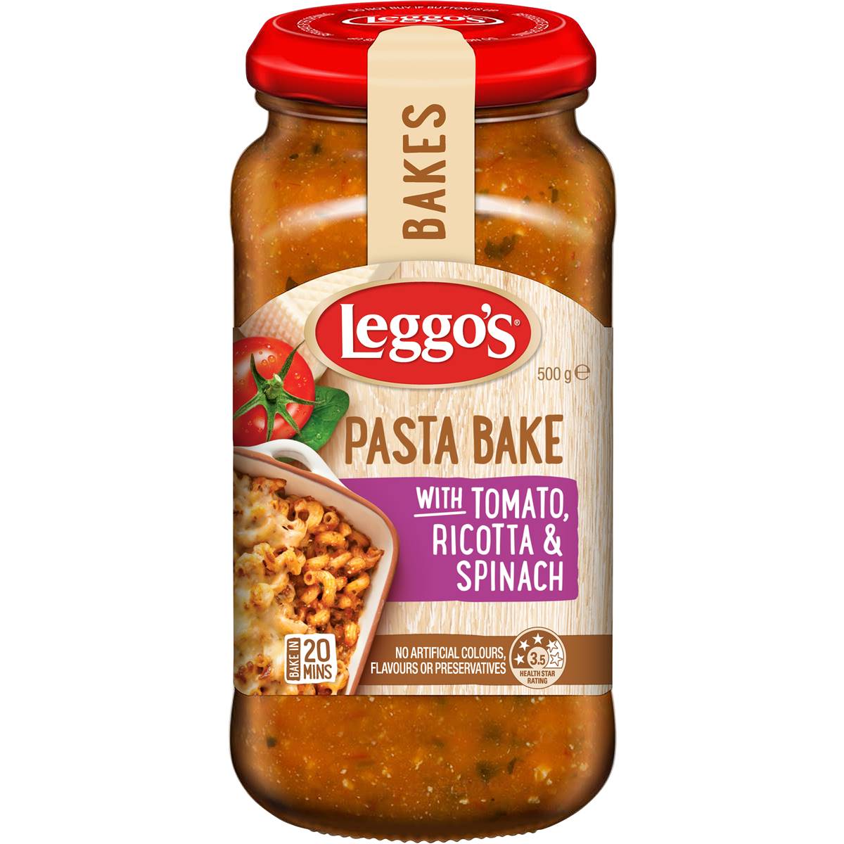 Leggo's Pasta Bake with Tomato Ricotta & Spinach 500g