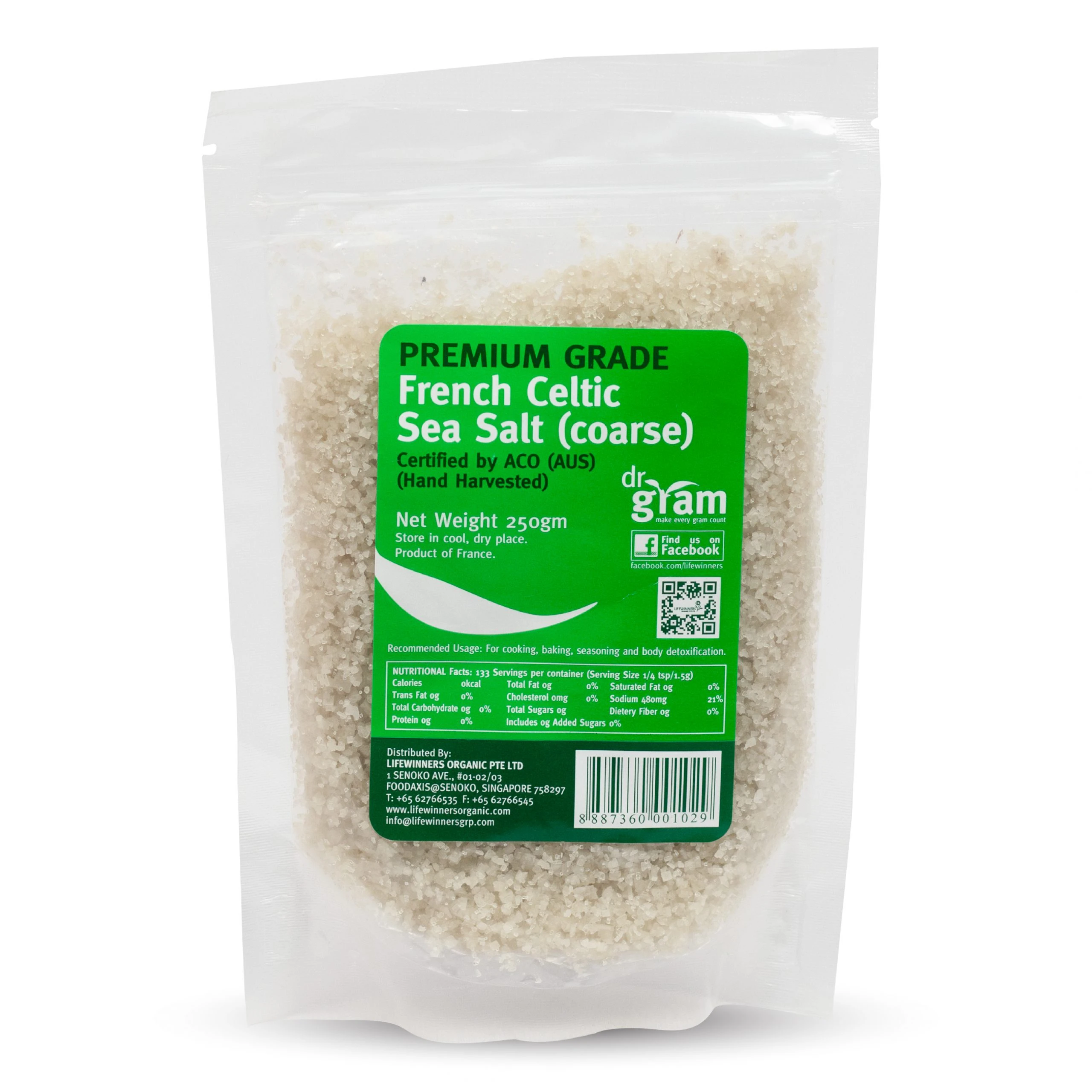 DR. GRAM COARSE FRENCH CELTIC SALT 250g