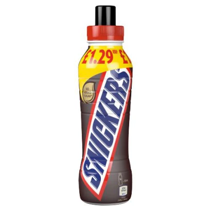 Snickers Chocolate Peanut Milk Shake Drink No Added Sugar 350ml