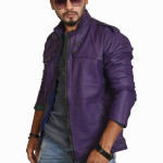 Gents Full Artificial Leather Jacket - Vip7 Red | Stylish jackets for men