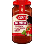 Leggo's Red Wine Bolognese With Chunky Tomato & Herbs Pasta Sauce 500g