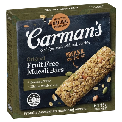 Carmans ORIGINAL FRUIT FREE MUESLI BARS 6 PACK