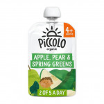 Piccolo Organic Pear, Apple & Spring Greens 4+ Months 100g