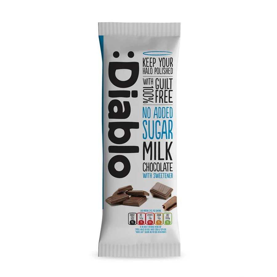 Diablo No Added Sugar Milk Chocolate 85g