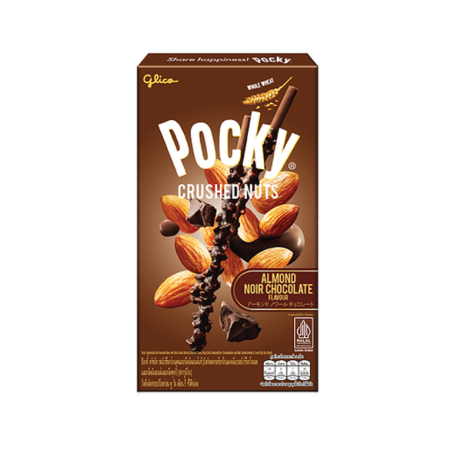 Pocky Crushed Nuts Almond Noir Chocolate 25g