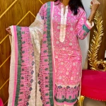 PURE KHADDI COTTON SCREEN PRINT  STITCH 3PIC