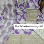 PURE KHADDI COTTON SCREEN PRINT 3PIC